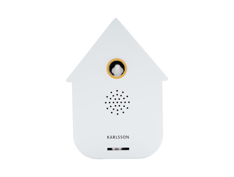 Karlsson Modern Cuckoo Sound Box - Motion Sensor Bird Sound Box - Contemporary House Design - Adjustable Volume - Novelty Home Décor – 11.5 cm (White)