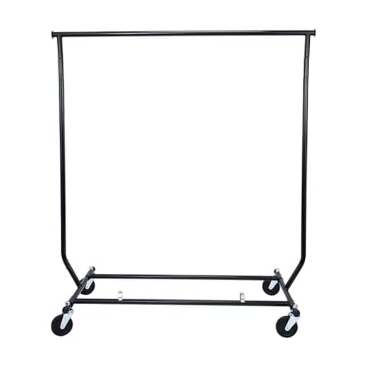 SSWBasics Rolling Collapsible Salesman Rack - EZ Fold Construction (48" W X 24" D X 56-66" H) - 250 Pound Weight Capacity - Perfect for Retail, Thrift, School, or Home Use