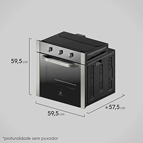 Forno de Embutir Electrolux a Gás 73L Inox com Grill (OG8MX) Forno de Embutir a Gás 73L Inox com Gri
