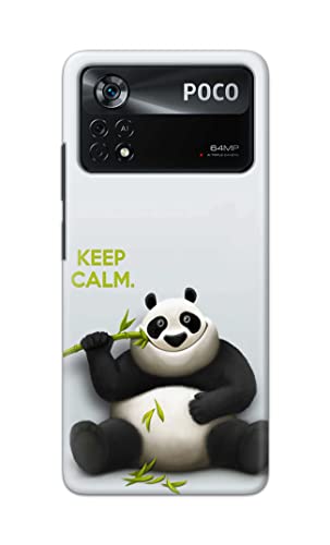 Image of Plastic Printed Hard Back Cover Case For Mi Poco X4 Pro 5G Back Cover (Cartoon Panda) -2808, Multicolour