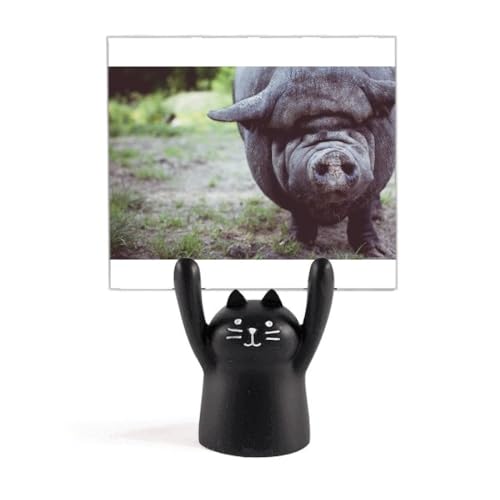 Support mémo pour photographie d'animaux noir en forme de chat pour studio