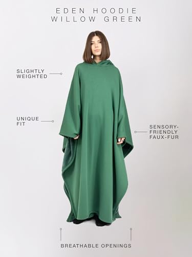 Image of FREE THE SHEEP Eden Hoodie - Oversized Weighted Hoodie Cloak with Ultra-Soft Faux Fur Liner