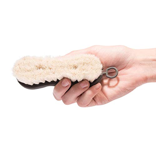 Animalon Ziegenhaar-Bürste | weiche Glanzbürste für Pferde | Schmuse-Bürste fürs Pferd | Staubbürste | Kopfbürste fürs Pferd | Pferde-Zubehör für Jede Putzbox | Pferdebürste | Kopfbürste | Putzzeug