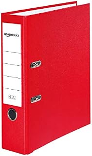 Amazon Basics Lever Arch File - PP Cover, Spine Pocket, FSC Certified, Spine Width 80 mm, Black, 1 Piece