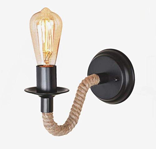 Lampe en métal de style rustique noir et applique murale industrielle vintage