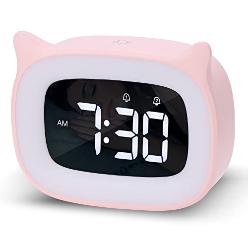Réveil numérique, Réveil Enfants, Réveil avec lumière,Veilleuse LED Enfants ,OHN tic-tac Horloge de Bureau Cadeaux d'anniversaire pour garçons Filles Cover