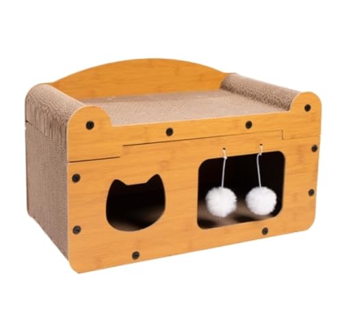 Arbre à chat en carton ondulé amovible petit griffoir compact B