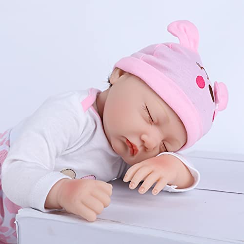 ZIYIUI 22 Zoll 55cm Lebensechte Reborn Baby Puppe Mädchen Weiche Silikon Vinyl Puppe Nette Geschlossene Augen… – Bild 4
