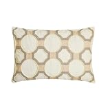 The HomeCentric Decorativo Marfil Funda de cojín Lumbar, Paquete de 2, 30x40 cm Sabana de Algodon Funda de Cojín con Bordado, Hecho A Mano, Geométrico Cojin, Contemporáneo Funda de cojín - Penina