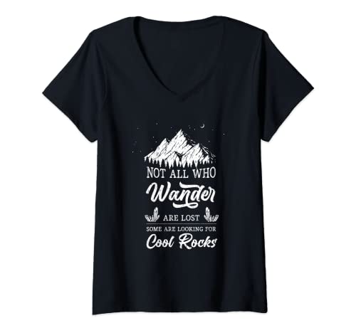 Damen Einige sind auf der Suche nach Cool Rocks Geologist Geode Hunter T-Shirt mit V-Ausschnitt