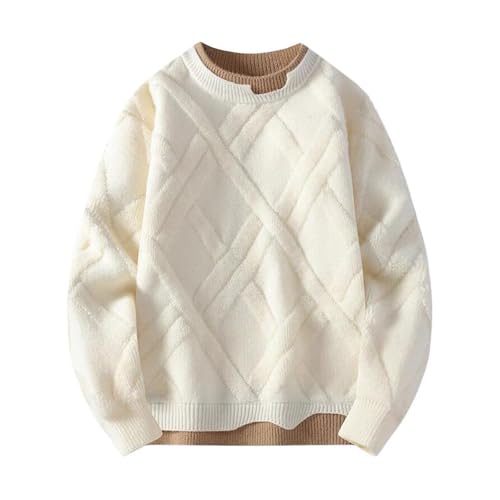 Men's Sweater Fall Winter Thickened Warm Pullover Round Neck Loose Base Layer Top for Men2