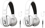 TECHMADE Juventus Football Cuffia microfono incluso |ON-EAR |con filo cavo aux | Bianco/Nero | con adattatore usb-c (Confezione da 2)
