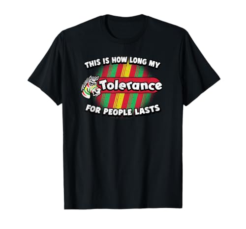This is How Long My Tolerance for People Lasts Angry Zebra T-Shirt, Men, Black, 3X-Large