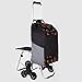Carro con Marco De Taburete Plegable, Plegable, Desmontable De Acero Inoxidable Impermeable Caucho Seis Ruedas Carro Portátil De Montañismo-Flores Carrito Compra