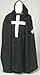 Handmade Knight Templar Costume Medieval Knight Tunic and Cloak Set Knight Templar Cross Costume Historical Reenactment Clothing Cosplay Costume Medieval Knight (XL, BLACK AND WHITE)