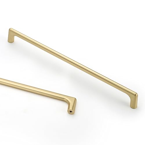 Image of Asidrama 6 Pack 10 Inch(256mm) Brushed Gold Cabinet Pulls Cabinet Handles Cupboard Handles Kitchen Cabinet Hardware for Cupboard Drawer Pulls