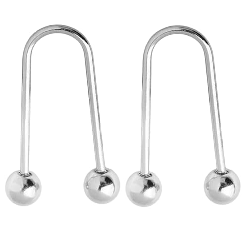 Paquete de 2 hebillas de metal versátiles con espirales de doble cabeza para fijar la ropa que garantiza privacidad en cualquier atuendo, Plata en forma de U 2, S