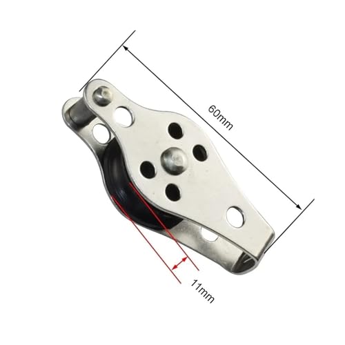 316 Seilzugblock aus Edelstahl mit Nylon-Scheibe, 25 mm Zurröse für 28 mm Seil, ideal für Marine- und Außenbereich (1 Stück)