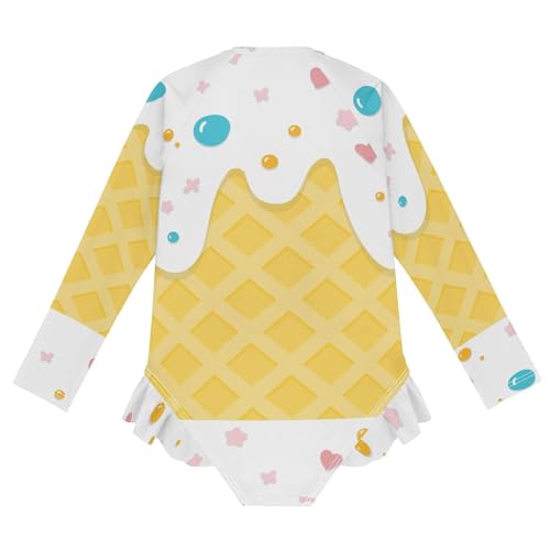 Image of Girls One Piece Swimsuits Long Sleeve Rash Guard Bathing Suit Rash Guard Quick Dry UPF 50+ Swimwear for Kids 3-12