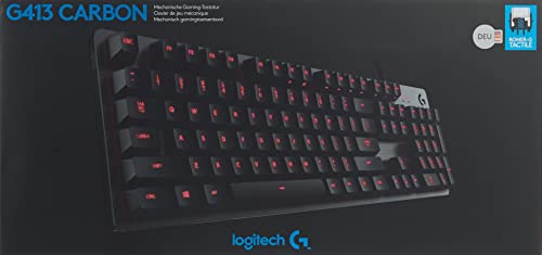 Logitech Tastiera Da Gioco Meccanica G413, Romer-G Con Pass-Through Usb, Layout Tedesco, Carbonio Nero - Tastiera gaming - Immagine 2