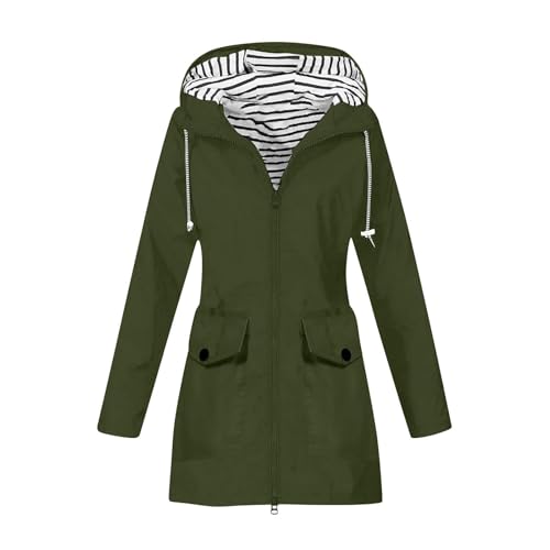 Veste de pluie femme solide manteau ample coupe-vent grand confort avec capuche protectrice