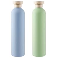 Molain Quetschflaschen, 2 Stück Auslaufsicher Squeeze Reise Container, 260ml nachfüllbare Kunststoff-Reisebehälter Leere Flaschen Portable Reiseflaschen für Shampoo Cremes Lotion Spülung (blau+grün)