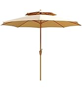 Amazon | ガーデンパラソル パラソル 大型 ダブルトップ 風に強い