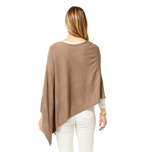 Coco + Carmen Womens Ponchos for Women - Lightweight Womens Shawl in Mushroom, Open Front Poncho Sweater for Women, Versatile Sweater Cape Poncho2