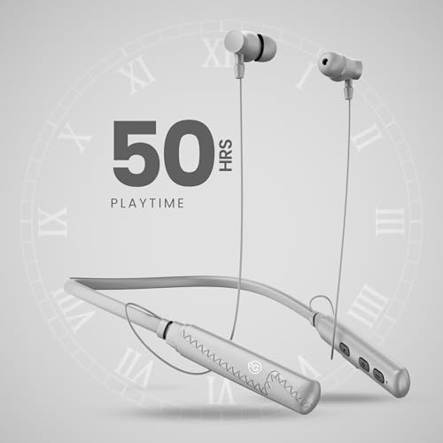 Image of OOGE Tune 4 (Grey) Neckband, 50H Playtime, Enhanced Sound Microphone, Magnetic On /Off, 4-Mode Voice Change, Extra Bass, Sweat Resistant, Type-C Charging, Sound Pulse Technology