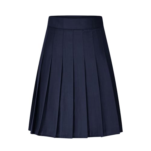 Women's High Waisted Pleated Midi Skirt, Solid Color Basic A-Line Skirts School Uniform Outdoor Sports Tennis Skirt2