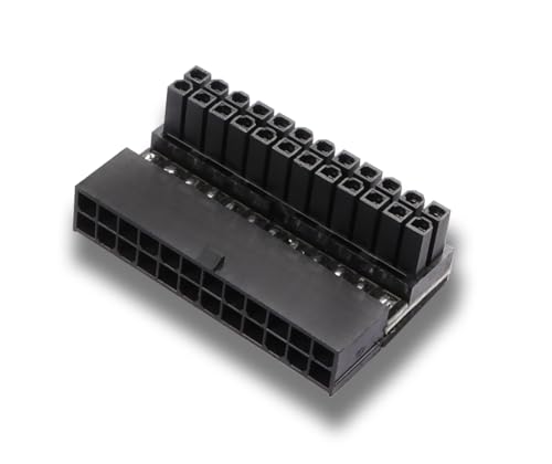 YAODHAOD Adaptateur ATX 24 Broches à 90 degrés, Adaptateur rectangulaire pour Ordinateur de Bureau, Carte mère ATX
