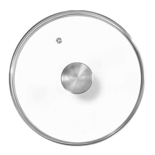 Image of 7.5-Inch Glass Lid for Victoria Round 8-Inch Cast Iron Skillet or Pan, Custom Made for Only Victoria Brand, Internal Diameter 7.5-Inch, External Diameter 8 Inch