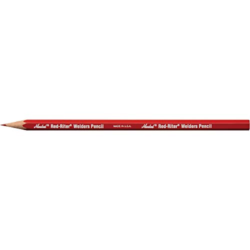 Markal 96100 Red-Riter Welders Pencil for Torch-Resistant Marks During Metal Layout and Fabrication, Red (Pack of 12) Made in USA