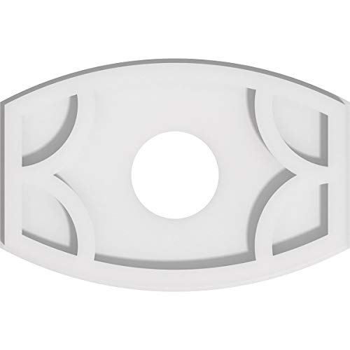 Image of Ekena Millwork CMP12X8KY-03000 Kailey Architectural Grade PVC Contemporary Urethane Ceiling Medallions 12 inchW x 8 inchH x 3 inchID x 6 1 /2 inchC x 1 inchP