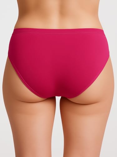 Image of Women's Soft Cotton Mid-Rise Bikini Briefs | Pack of 2 | Seamless Feel | Stretchable & Breathable Everyday Underwear | Comfortable Fit