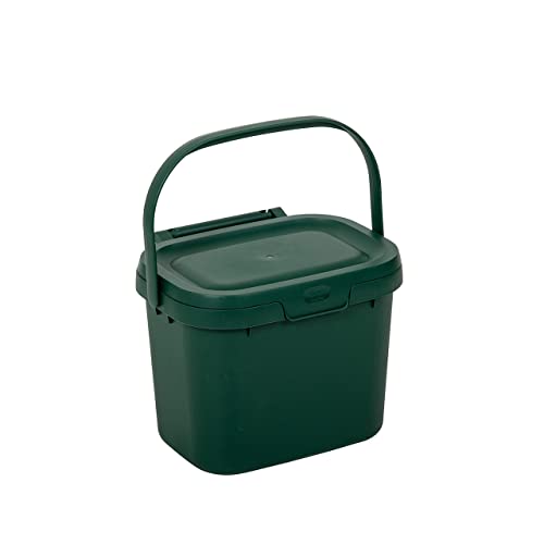 Addis 518250 Everyday Kitchen Food Waste Compost Caddy Bin 4.5 Litre Dark Green