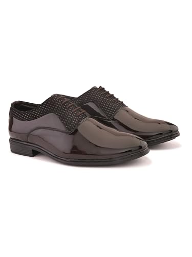 Image of STANPHORD Mens Lustrewalk Formal Lace-Up Shoes - Glossy Formal, Stylish Wedding & Office Dress Shoes for Men