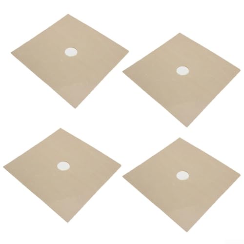 Set di 4 protezioni per fornelli a gas, non riutilizzabili, per mantenere la pulizia durante la cottura (4 pezzi, beige)