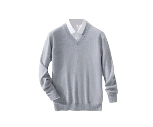 Men's Cashmere Sweater Warm Pullovers V-Neck Fit Knit Pullover Male Woollen Knitwear Jumpers