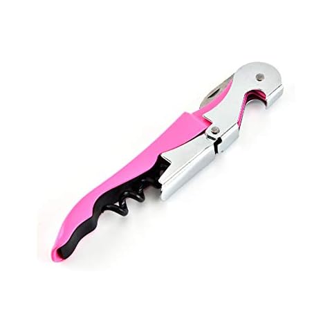 IKAAR 3 in 1 Bottle Opener, Waiter Corkscrew Wine Opener Stainless Steel Corkscrew Kitchen Tools Pink Cover