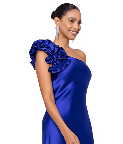 Xscape Women's THS Long Satin is Sure to Be a Showstopper at Any Event with The Carefull Crafter Ruffle Shoulder4