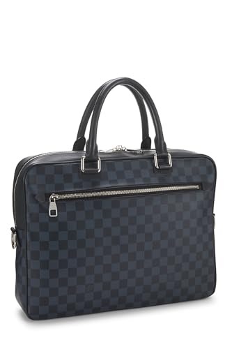 Pre-Loved Damier Cobalt Porte Documents Business, Navy2