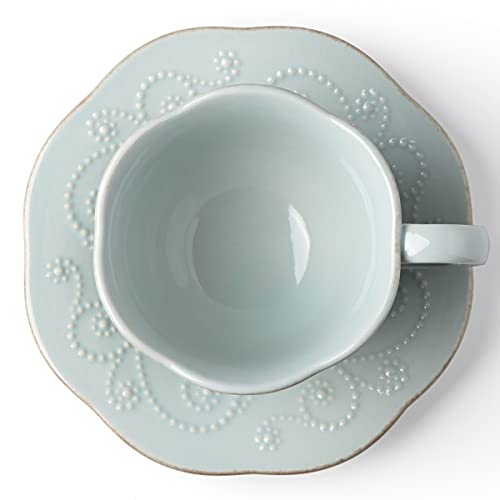 Lenox French Perle Cup And Saucer Set, Ice Blue #TOP2