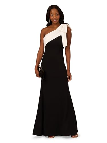 Adrianna Papell Women's Color Block Crepe Bow Gown4