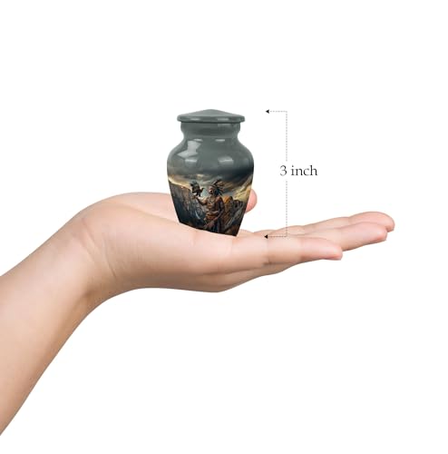 Image of Native American Urn for Ashes - Memorial Keepsake for Adults - Decorative Cremation Ash Holder (3 inch, Pack of 2)