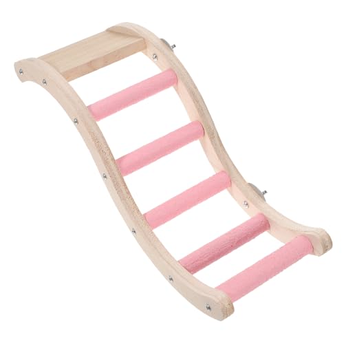 Milisten 鳥用はしご 木製 オウムケージ用 吊り下げ式 爪研ぎ機能付き 登りロープ 鳥おもちゃ 室内用 アクセサリー セキセイインコ対応