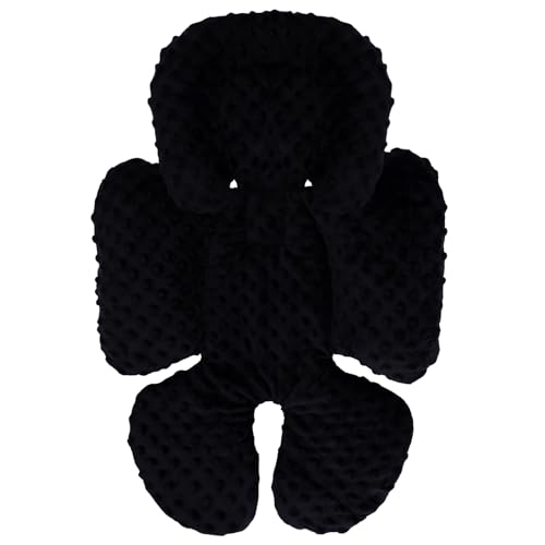 Image of KAKIBLIN Infant Car Seat Insert, Baby Carseat Head & Body Support for Newborn, 2-in-1 Reversible Baby Car Seat Cushion, Soft Stroller Cushion Insert for Car Seats, Bouncer, Strollers, Swing (Black)