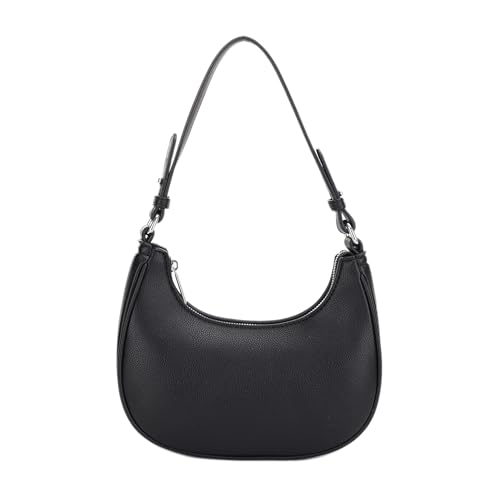EVVE Shoulder Bag for Women Small Underarm Purse Accented with Silver Hardware
