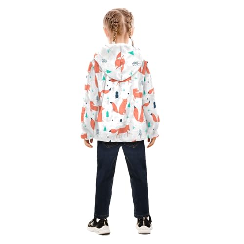 OTVEE Cute Fox Pattern Kids Hoodie Jacket Fall Spring Full Zip Warm Outwear Coat4