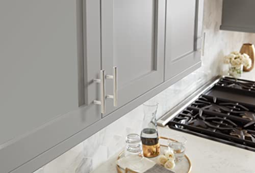 Image of Amerock Bar Pulls 2-1 /2 (64 mm) Center-to-Center Polished Nickel Cabinet Pull - 10 Pack | 2-1 /2 inch (64mm) Center-to-Center Mounting Distance and 4-7 /8 inches Overall Length, Durable Carbon Steel Cabinet Hardware